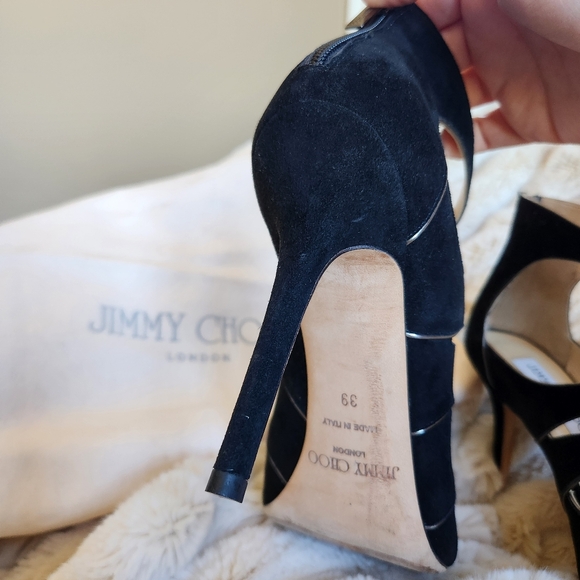 Jimmy Choo Black Strappy Heeled Boot - Picture 2 of 4